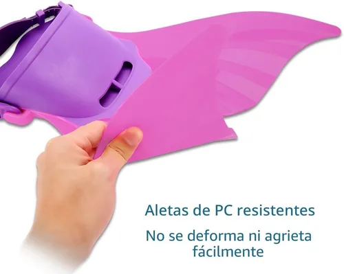 Miniatura 3 de Aleta de natación ajustable de sirena para entrenamiento de natación, niñas, niños, niños AIWANK