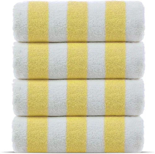 Miniatura 4 de Chakir Turkish Linens Paquete de 4 toallas de playa 100 % algodón de alta calidad, 100 % algodón, a rayas gruesas, multicolor, 30 x 60 pulgadas