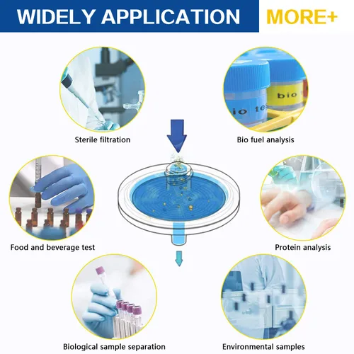 Miniatura 3 de Biotechnology - Filtros de jeringa PES Membrana no esterilizada Diámetro 0.512 in Tamaño de poro 0.22μm para filtros de laboratorio por Allpure