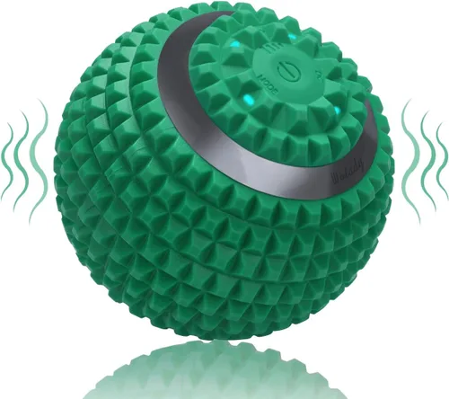Bola de masaje Wolady, bola vibratoria de masaje que alivia la tensión muscular, el dolor y la presión, rodillo eléctrico recargable lavable de 4
