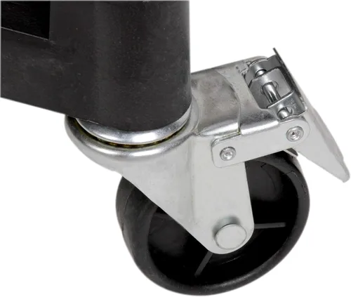 Miniatura 4 de MaxWorks 80774 Carrito de plástico utilitario de 3 estantes con ruedas, capacidad máxima de 225 libras, color negro