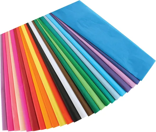 Miniatura 4 de Hygloss Surtido de papel de seda que destiñe, 12 x 18 pulgadas, 20 colores surtidos, 50 hojas por paquete, 2 paquetes (100 hojas en total)