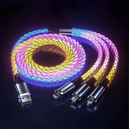 Dynamic RGB USB Extension Hub (3-in-1) - High-Speed Data Transmission and Charging Port for laptops, Supports Fast Charging, and Features Colorful