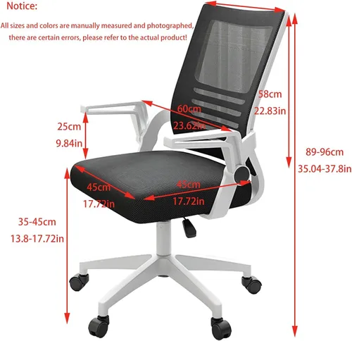 Miniatura 3 de Office Desk Computer Chair Ergonomic Mesh Gaming Chair with Mid-Back Design, Comfortable Lumbar Support, Adjustable Height, and Swivel Function for