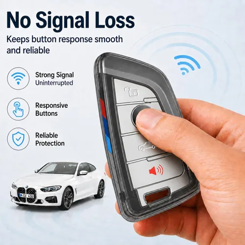 Miniatura 6 de IUIU Funda para llavero color ahumado, protector de llavero negro, funda de TPU premium compatible con BMW serie 1, 2, 3, 5, 6, X1, X2, X3, X5, X6