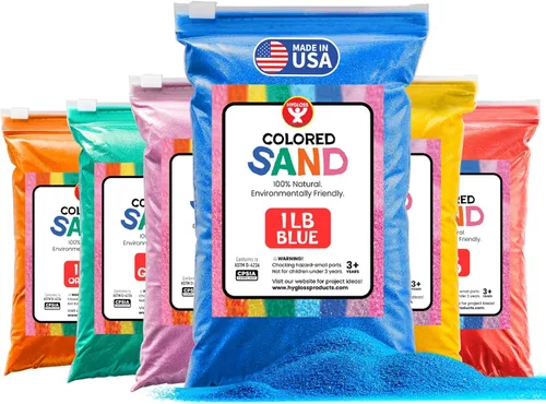 Miniatura 26 de Hygloss Arena de colores para manualidades – Botella de 1 libra, magenta – Juegos de arte de arena fina y colorida vibrante para niños – Actividades
