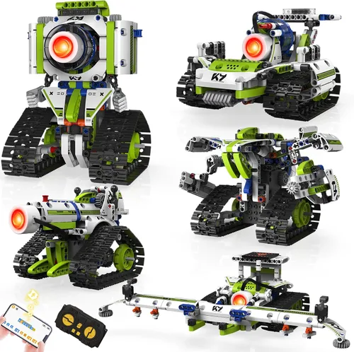 Miniatura 10 de Kit de construcción de robot con aplicación/control remoto, regalos STEM para niños de 6 a 16 años, juguetes robóticos de codificación técnica