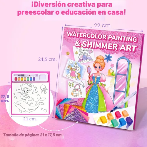 Miniatura 6 de JoyCat Libros para Colorear con Agua, Actividad de Arte y Manualidades, Arte de Princesa Sin Desorden para Niños de 4-8 Años, Kits y Suministros