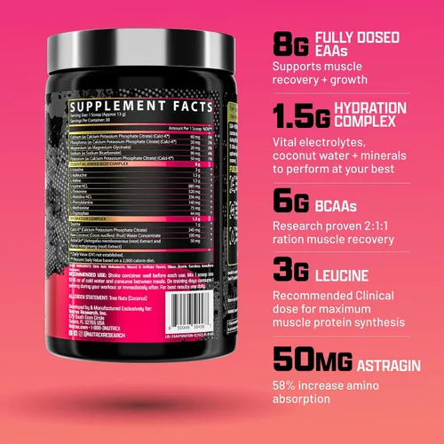 Miniatura 2 de Nutrex Research Hidratación EAA EAAs + BCAA en polvo Recuperación muscular, fuerza, construcción muscular, resistencia 8G Aminoácidos