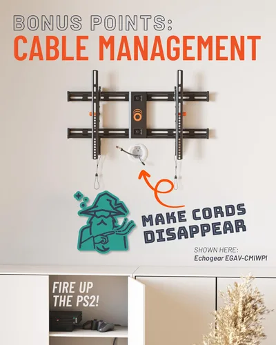 Miniatura 8 de ECHOGEAR Soporte de TV de montaje en pared para televisores de hasta 90 pulgadas, diseño de perfil bajo que se inclina para eliminar