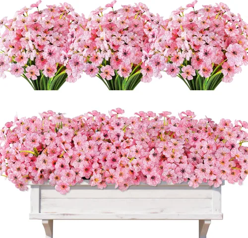 Miniatura 87 de AmyHomie 16 paquetes de flores artificiales de eucalipto negro para exteriores, resistentes a los rayos UV, flores sintéticas que no se decoloran