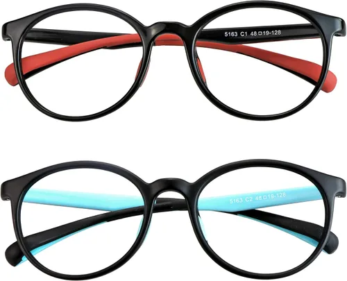 Miniatura 19 de 2 pares de lentes de bloqueo de luz azul para niños, protección UV400, antirayos azules, para computadora para niños y niñas de 3 a 12 años