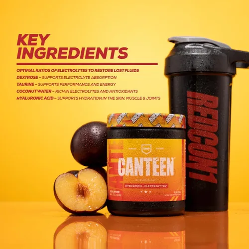 Miniatura 6 de REDCON1 Canteen Hydration + Electrolytes, Plum Fusion - Polvo de bebida electrolítica con vitaminas B + minerales para la recuperación, polvo