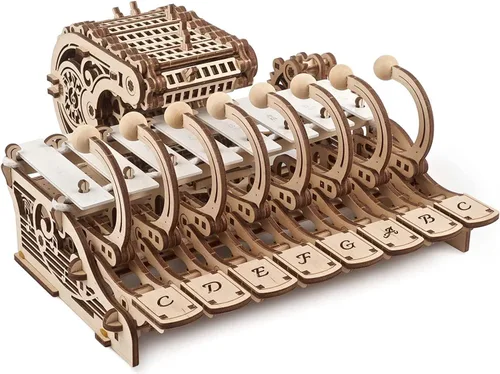 UGEARS Celesta Rompecabezas Mecánico 3D Rompecabezas de Madera 3D para Adultos - Kits de Modelos de Madera para Adultos y Niños Instrumentos