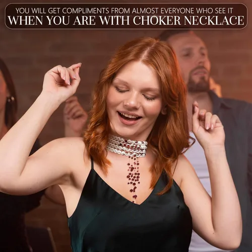 Miniatura 6 de V TOWER Collar de perlas blancas para mujer, collar de perlas falsas, accesorios estéticos góticos para mujer, collar de bisutería, collar