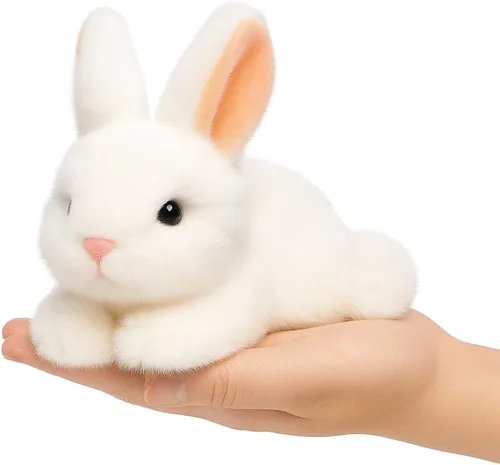 Miniatura 8 de Adorable conejo de Pascua de peluche de conejo blanco suave, lindo regalo de cumpleaños de Pascua para niños y niñas pequeños
