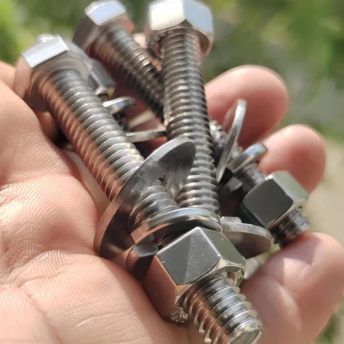 Miniatura 9 de (5 juegos) Tornillos de cabeza hexagonal de acero inoxidable 3/8-16x3, tuercas, arandelas planas y de bloqueo, 18-8 (304) S/S, totalmente roscados