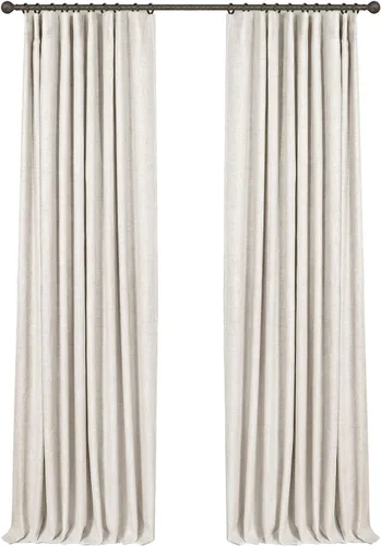 Miniatura 38 de INOVADAY Cortinas 100% opacas para dormitorio, cortinas opacas de 84 pulgadas de largo, cortinas opacas de lino con anillos de clip, aislamiento