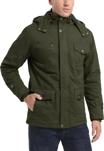 Miniatura 2 de MAGCOMSEN Men's Winter Coat Military Jacket Fleece Lined Parka Cotton Cargo Jacket