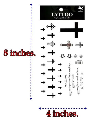Miniatura 2 de Tatuajes impermeables de crucifijo de Jesús para mujeres y hombres, tatuaje temporal, decoración corporal para manos, brazo, pierna, pecho, hombro