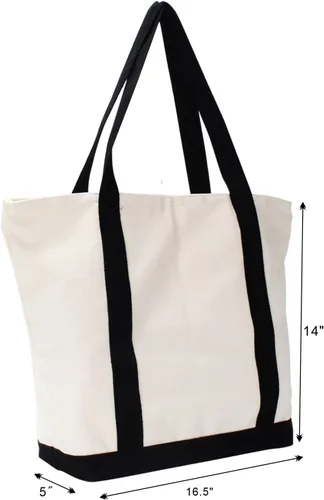 Miniatura 3 de Bolsa de lona con cremallera, 16.5 x 13.4 pulgadas, bolsa de lona lisa resistente, bolsa en blanco, 3 piezas con cremallera, reutilizables, bolsas 3