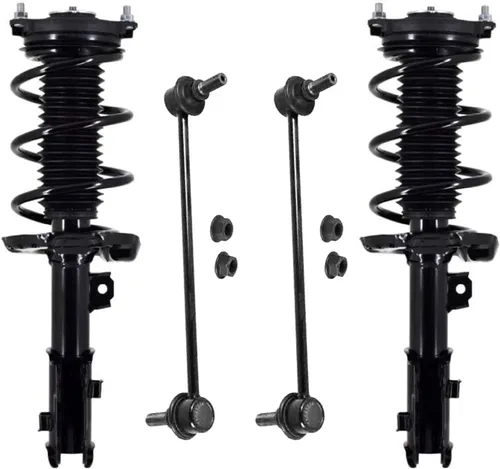 Miniatura 17 de Detroit Axle - Kit de 4 barras estabilizadoras delanteras para Ford F-150 2021 2022 2023 2024, 2 puntales con resorte helicoidal, 2 eslabones