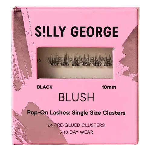 Extensiones de pestañas Silly George de tamaño único Pop-On - Kit de racimo de pestañas falsas pre-pegadas DIY de 1 paso, extensiones de aspecto