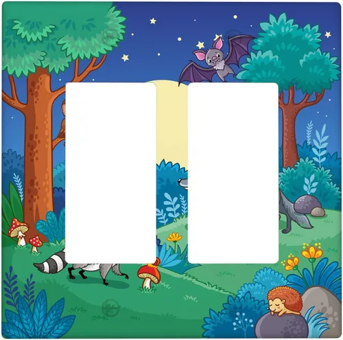Miniatura 67 de Arctic Animals - Placa de interruptor de luz de 1 banda, lindo sello de dibujos animados, pingüino, oso polar, placa de pared individual basculante
