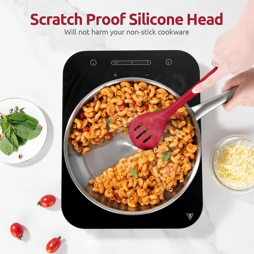Miniatura 4 de Cuchara ranurada resistente al calor de 600ºF: U-Taste - Cuchara de cocina sólida de cocina de 13.3 pulgadas, utensilio de goma antiadherente de (4)