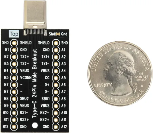 Miniatura 5 de USB Tipo-C Breakout Board Conector Macho 24 Pines Full Pins Salida Chapado En Oro PCB USB C Puerto Reemplazo
