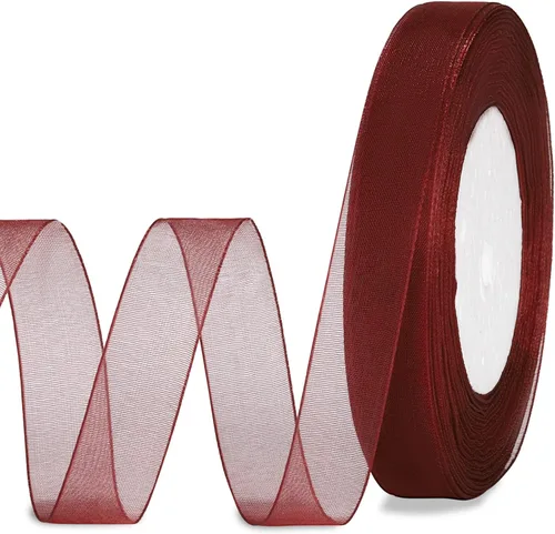 Miniatura 9 de molshine Cinta de organza transparente brillante de 50 yardas x 5/8 pulgadas, para ramos de guirnaldas, lazo, boda, envoltura de regalos, cabello
