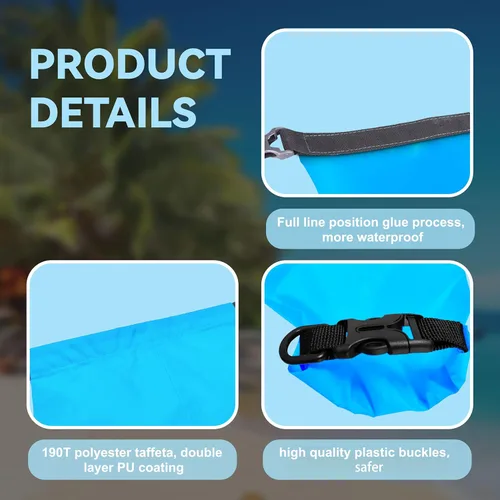 Miniatura 5 de 6 bolsas secas impermeables, bolsas secas ligeras para kayak, impermeables, bolsa impermeable al aire libre para kayak, senderismo, canotaje, 6