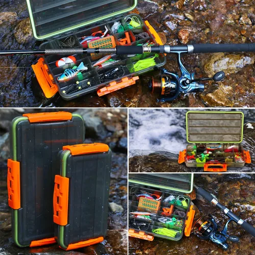 Miniatura 9 de Sougayilang Cajas de aparejos de pesca - 3600 3700 caja organizadora de almacenamiento de plástico con divisores extraíbles - Almacenamiento