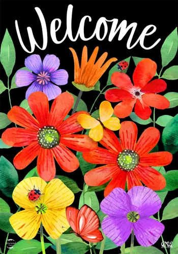 Miniatura 12 de Briarwood Lane - Bandera para el jardín de primavera con el puente en flor