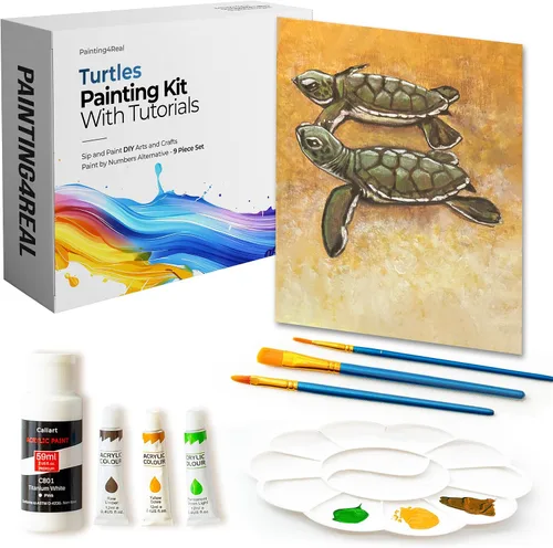 Miniatura 29 de Kits de clase de pintura para adultos con tutoriales en video, aprende a pintar radiant retriever, cómo pintar con juegos de pintura acrílica
