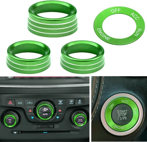 Miniatura 3 de para Challeger - Interruptor de señal de giro del aire acondicionado, anillo de perilla de volumen del centro automático compatible con Dodge