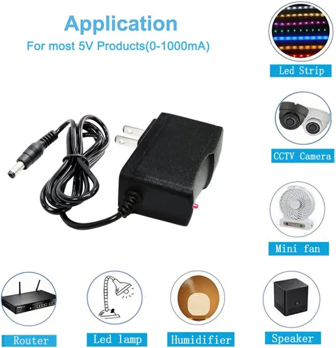 Miniatura 3 de Fuente de alimentación 5V 1A Adaptador de enchufe de pared de 5 W AC/DC AC 100V-240V a DC 5 voltios 1Amp 0.5A Reemplazo DC 5volt Cable