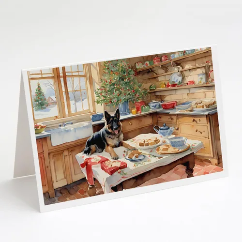 Miniatura 11 de Caroline's Treasures DAC3884GCA7P Paquete de 8 tarjetas en blanco de Navidad con galletas de husky siberiano Tarjetas de felicitación con sobres