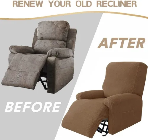 Miniatura 6 de Konsilsa Fundas para sofá reclinable de 1/2/3/4 plazas, funda elástica para sillones reclinables, funda para sillón reclinable, funda Tela 1-22