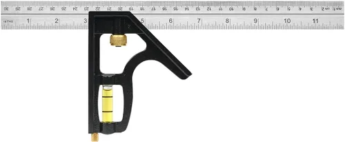 Miniatura 2 de Johnson Level & Tool 400EM-S Cuadrado combinado de metal métrico/profesional resistente, 12 pulgadas, plateado, 1 cuadrado (paquete de 5)