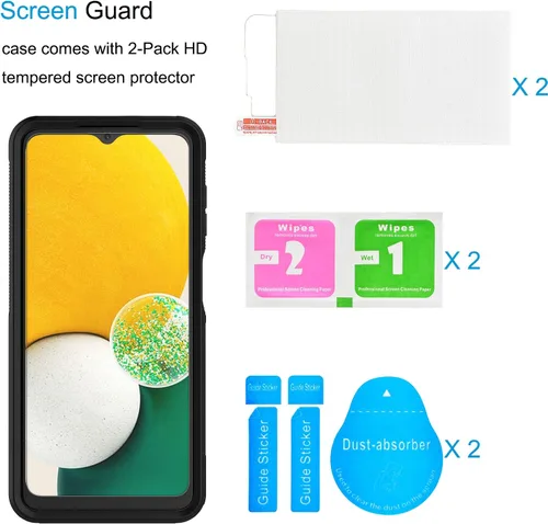 Miniatura 4 de Tekcoo Funda para Galaxy A13 5G 4G 2 protectores de pantalla de vidrio templado Parachoques texturizados antideslizantes