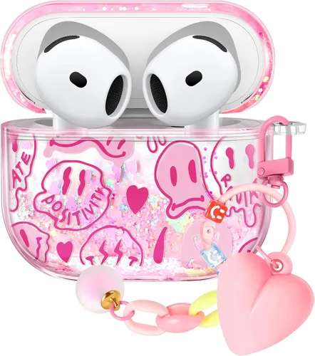 Miniatura 40 de Funda para Apple para Airpods 4 Case 2024 - Arena Movediza Líquida Arte Artístico Estético Funda Mujer Chica Mujeres Brillante Brillo Purpurina