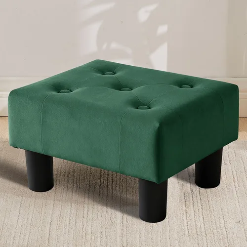 Miniatura 15 de Taburete pequeño otomano, reposapiés otomano de lino, reposapiés para sofá, reposapiés rectangulares y otomanos, pequeño para sala de estar, entrada