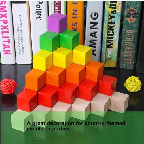 Miniatura 7 de Cubos de madera, 100 unidades, bloques de madera de 0.4 in, cubos de madera sin terminar, pequeños bloques cuadrados de madera para manualidades