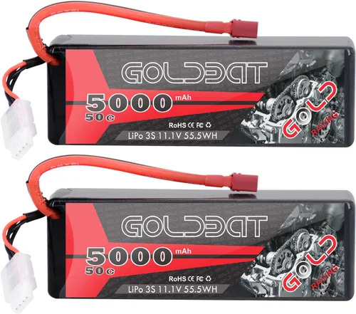 Miniatura 8 de GOLDBAT 11.1V 5000mAh 3S 50C LiPo RC Batería Hard Case Pack con T Conector para Emaxx Axial RC Coche Camión Buggy Vehículo