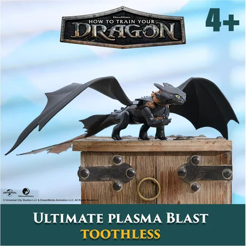 Miniatura 2 de DreamWorks Dragons, Figura de acción How to Train Your Dragon, Ultimate Plasma Blast Toothless, alas de 25 pulgadas con luces y sonidos, juguetes