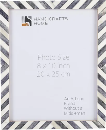 Miniatura 9 de Handicrafts Home Marco de Fotos Rojo – 4x6 Marco de Fotos Hecho a Mano con Incrustaciones de Hueso Patrón Chevrón para Decoración Navideña, Regalos