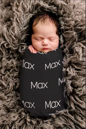 Miniatura 2 de Personalizadas con el nombre del bebé para la habitación del bebé recién nacido, cuarto de bebé, bautizo o bautismo, mantas personalizadas