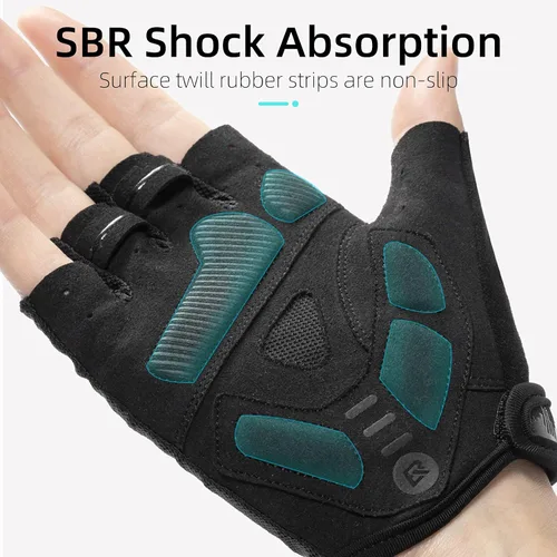 Miniatura 2 de ROCKBROS Guantes de bicicleta para hombres, guantes de ciclismo de medio dedo, guantes de ciclismo MTB, guantes de bicicleta de carretera