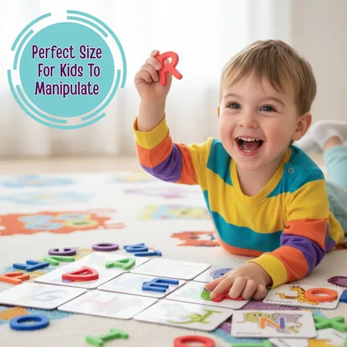 Miniatura 7 de Tarjetas flash del alfabeto para niños de 3 a 8 años – Tarjetas flash de números y letras – Rompecabezas del alfabeto Montessori y juego a juego